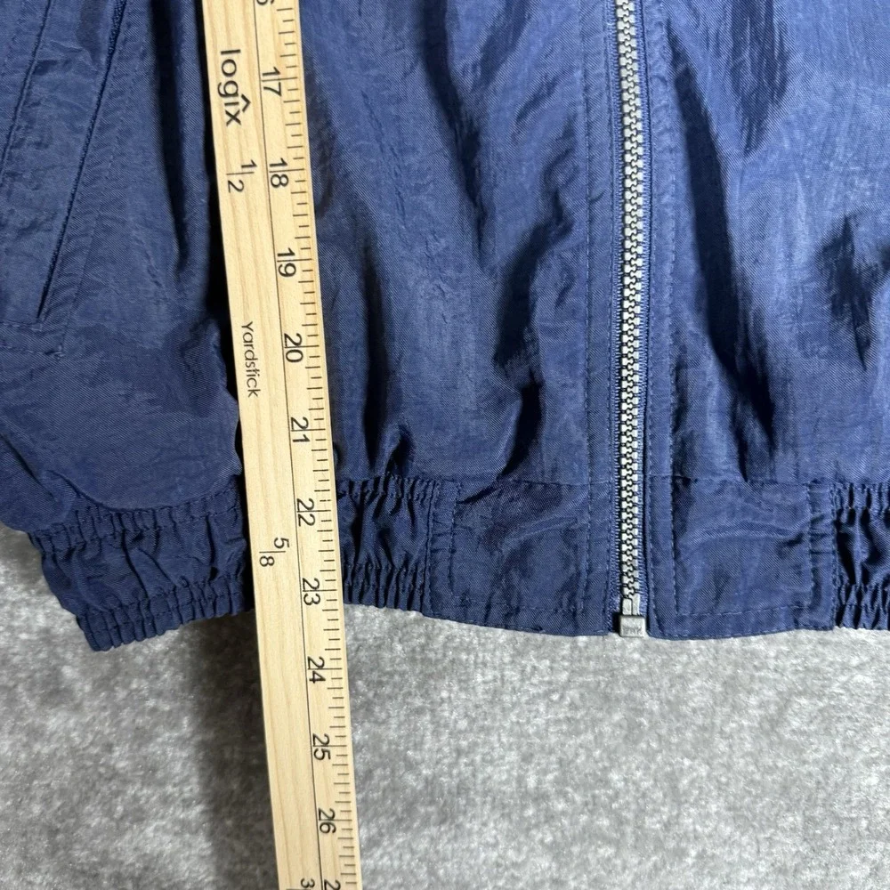 Vintage Adidas Jacket Boy's Medium Blue Hooded Full Zip Trefoil‎